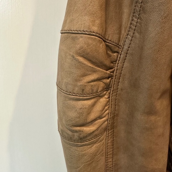 Danier Mocha Leather Motorcycle Jacket XS - Picture 3 of 7